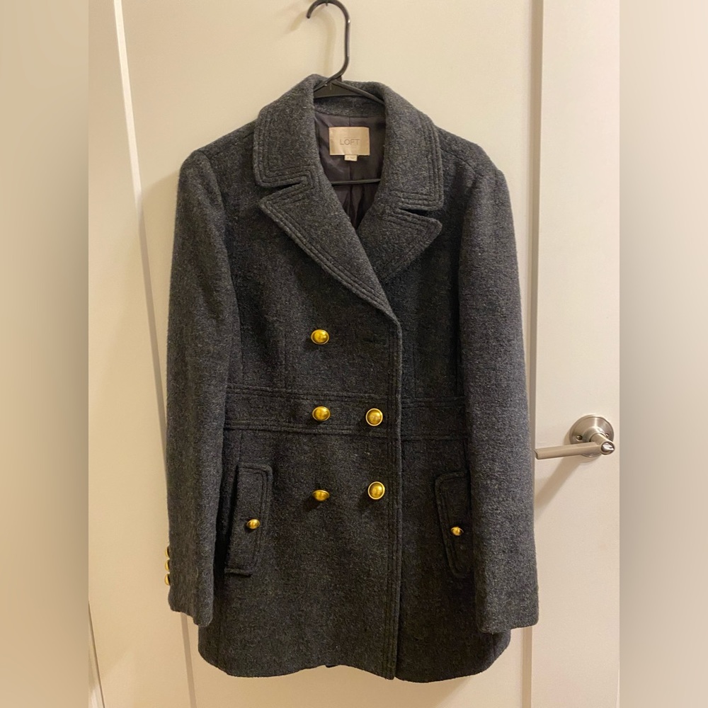 Ann Taylor Loft Coat Gray Wool